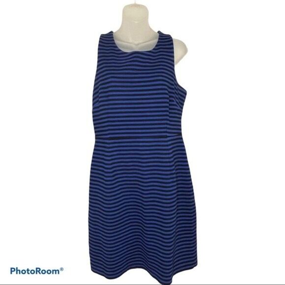 Old Navy Blue & Black Striped Sleeveless Dress Size Large - Picture 1 of 6